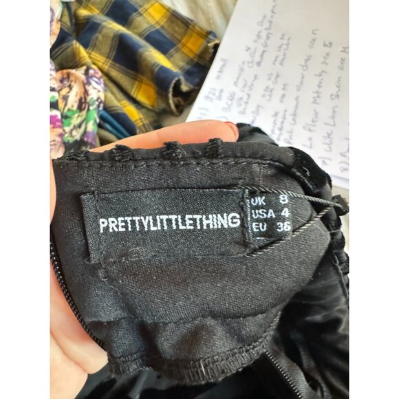 NWT Black Zebra Devore High Neck Draped Midi Dress - Picture 10 of 10